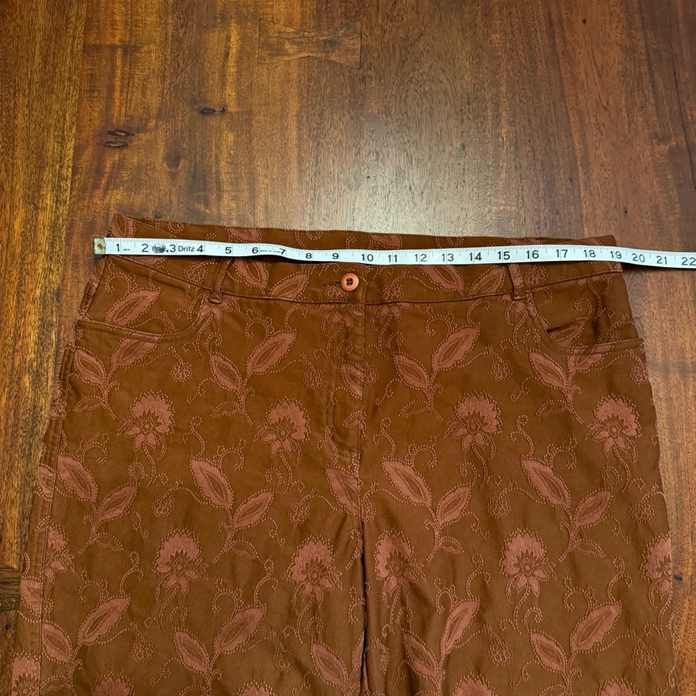 Multiples Terracotta Embroidered Slacks/Pants - Picture 7 of 9